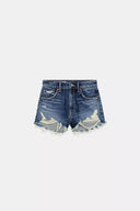 SHORTS DENIM TRF CURVED HOGE TAILLE