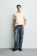 POLO REGULAR FIT MET STRUCTUUR