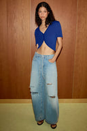 KORT TRICOT VEST MET V-HALS