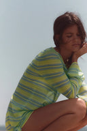 KORTE TRICOT JURK MET STREPEN