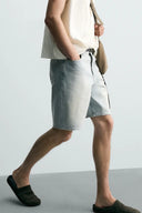 STRAIGHT FIT DENIM BERMUDA VINTAGE WASHSING