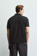 POLO REGULAR FIT MET STRUCTUUR