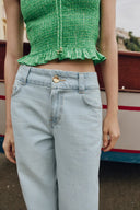 JEANS STRAIGHT MET BREDE HOGE TAILLE