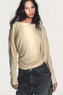 T-SHIRT MET GEDRAPEERDE ZIJKANT