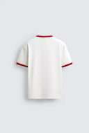 BASIC GERIBD T-SHIRT MET CONTRAST
