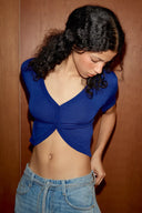 KORT TRICOT VEST MET V-HALS