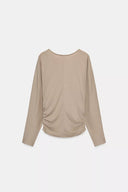 T-SHIRT MET GEDRAPEERDE ZIJKANT