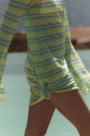 KORTE TRICOT JURK MET STREPEN