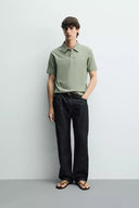 POLO REGULAR FIT MET STRUCTUUR