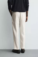 REGULAR FIT BROEK VAN 100% LINNEN