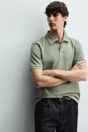 POLO REGULAR FIT MET STRUCTUUR