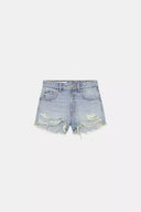 SHORTS DENIM TRF CURVED HOGE TAILLE