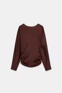 T-SHIRT MET GEDRAPEERDE ZIJKANT