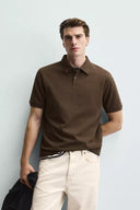 POLO REGULAR FIT MET STRUCTUUR