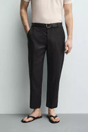 REGULAR FIT BROEK VAN 100% LINNEN