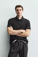 POLO REGULAR FIT MET STRUCTUUR
