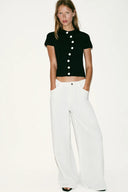 TRICOT TOP MET ASYMMETRISCHE SLUITING