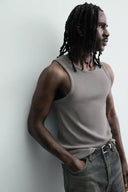 GERIBD TANKTOP IN VERWASSEN LOOK