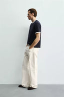 BASIC GERIBD T-SHIRT MET CONTRAST