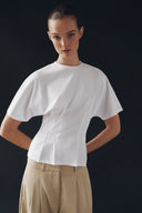 GETAILLEERD T-SHIRT MET PLOOIEN