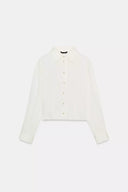 SATIJNEN BLOUSE MET GETAILLEERDE TAILLE
