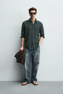 100% LINNEN OVERHEMD REGULAR FIT