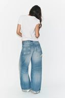 TRF BAGGY JEANS MET OMSLAG MIDDELHOGE TAILLE