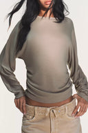 T-SHIRT MET GEDRAPEERDE ZIJKANT