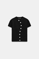 TRICOT TOP MET ASYMMETRISCHE SLUITING