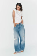 TRF BAGGY JEANS MET OMSLAG MIDDELHOGE TAILLE