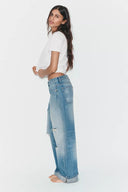 TRF BAGGY JEANS MET OMSLAG MIDDELHOGE TAILLE