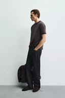 BASIC GERIBD T-SHIRT MET CONTRAST