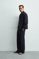 RELAXED FIT OVERHEMD 100% LINNEN PLOOIZAKKEN