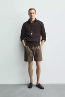 BERMUDA RELAXED FIT 100% LINNEN