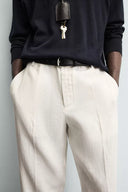 REGULAR FIT BROEK VAN 100% LINNEN