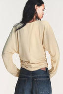 T-SHIRT MET GEDRAPEERDE ZIJKANT