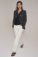 JEANS RECHTE PIJPEN HALFHOGE TAILLE
