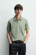 POLO REGULAR FIT MET STRUCTUUR