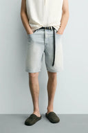 STRAIGHT FIT DENIM BERMUDA VINTAGE WASHSING