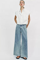 JEANS WIDE LEG PLOOIEN