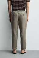 REGULAR FIT BROEK VAN 100% LINNEN