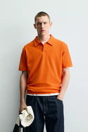 POLO REGULAR FIT MET STRUCTUUR