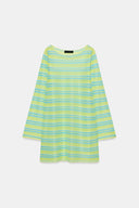 KORTE TRICOT JURK MET STREPEN