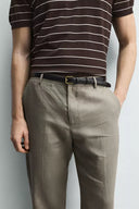 REGULAR FIT BROEK VAN 100% LINNEN