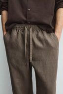 RELAXED FIT BROEK 100% LINNEN