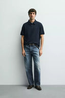 POLO REGULAR FIT MET STRUCTUUR