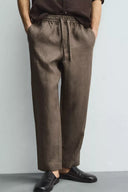 RELAXED FIT BROEK 100% LINNEN