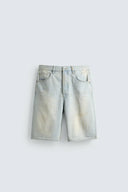 STRAIGHT FIT DENIM BERMUDA VINTAGE WASHSING