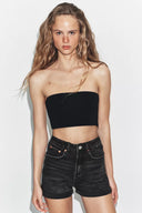 DENIM BERMUDA TRF MOM FIT HIGH WAIST