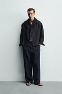 RELAXED FIT OVERHEMD 100% LINNEN PLOOIZAKKEN
